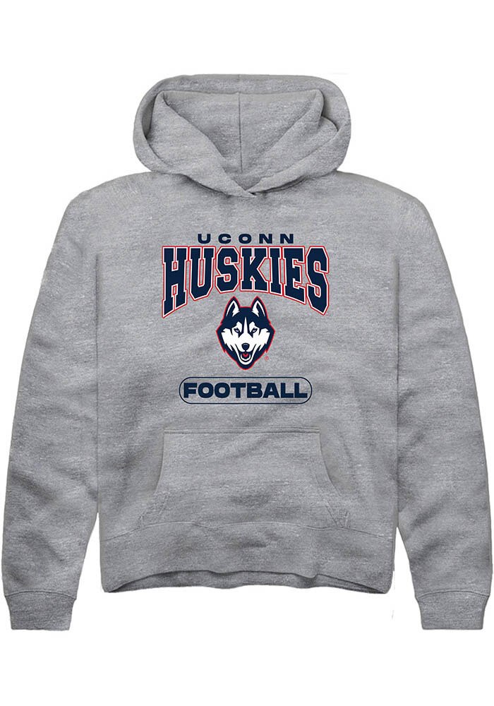 UConn Huskies Youth Football Heather Graphite Hoodie