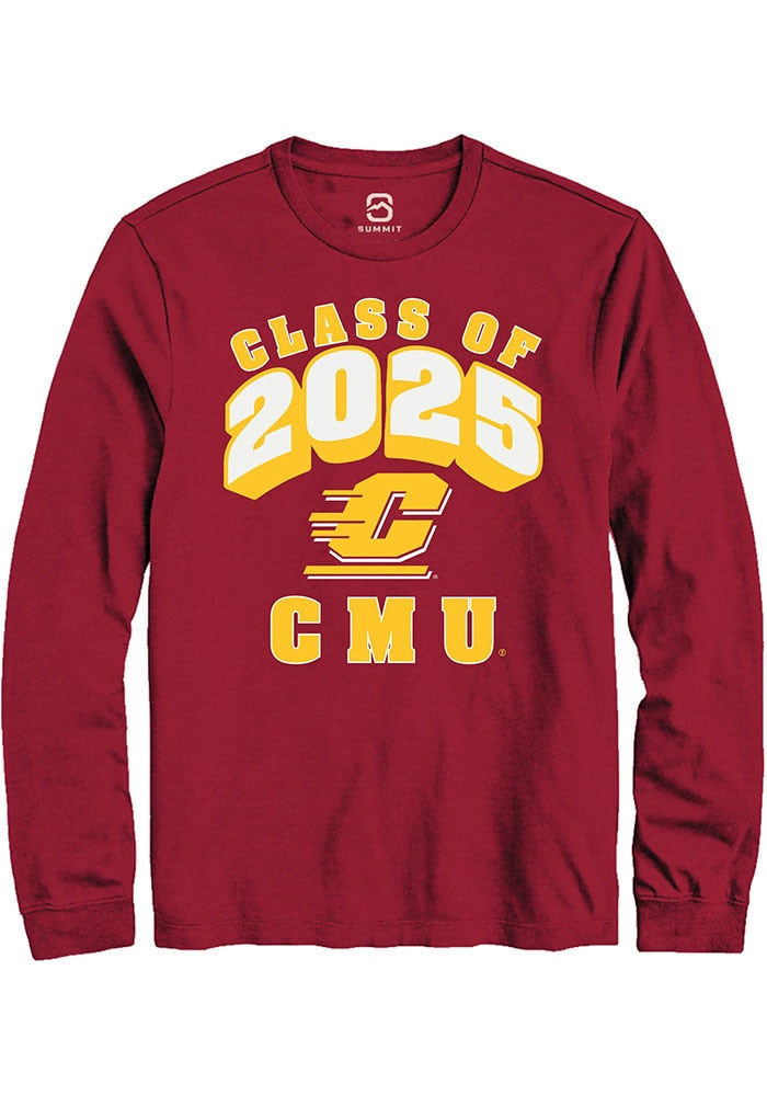 Central Michigan Chippewas Maroon Class of 2025 Long Sleeve T-Shirt