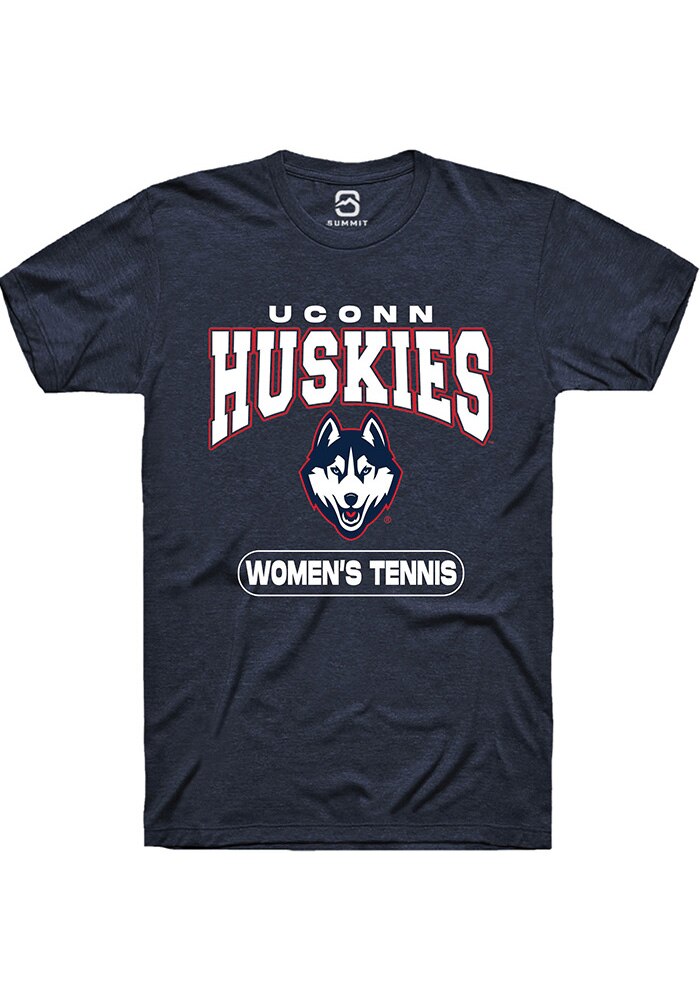 UConn Huskies Unisex Womens Tennis Heather Navy Short Sleeve T-Shirt