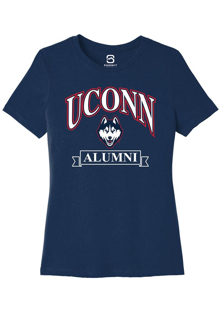 UConn Huskies Womens Alumni Banner Heather Navy Short Sleeve T-Shirt
