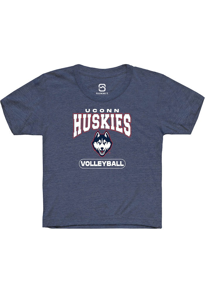 UConn Huskies Youth Volleyball Heather Navy Short Sleeve T-Shirt