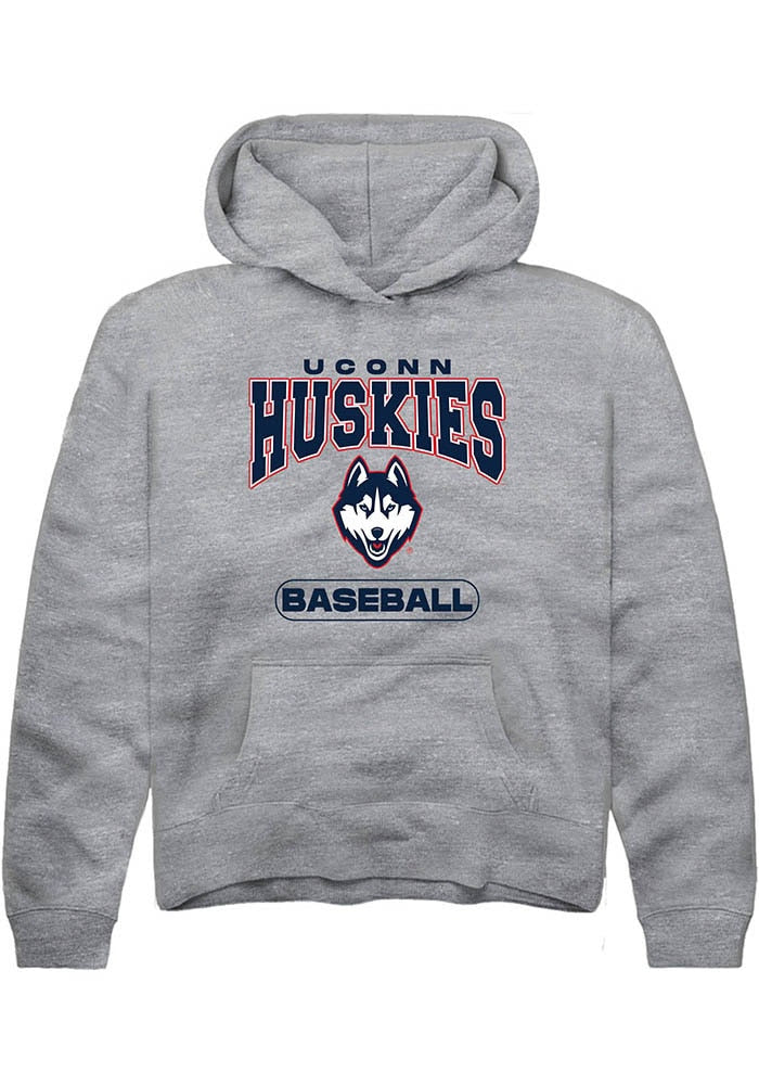 UConn Huskies Youth Baseball Heather Graphite Hoodie