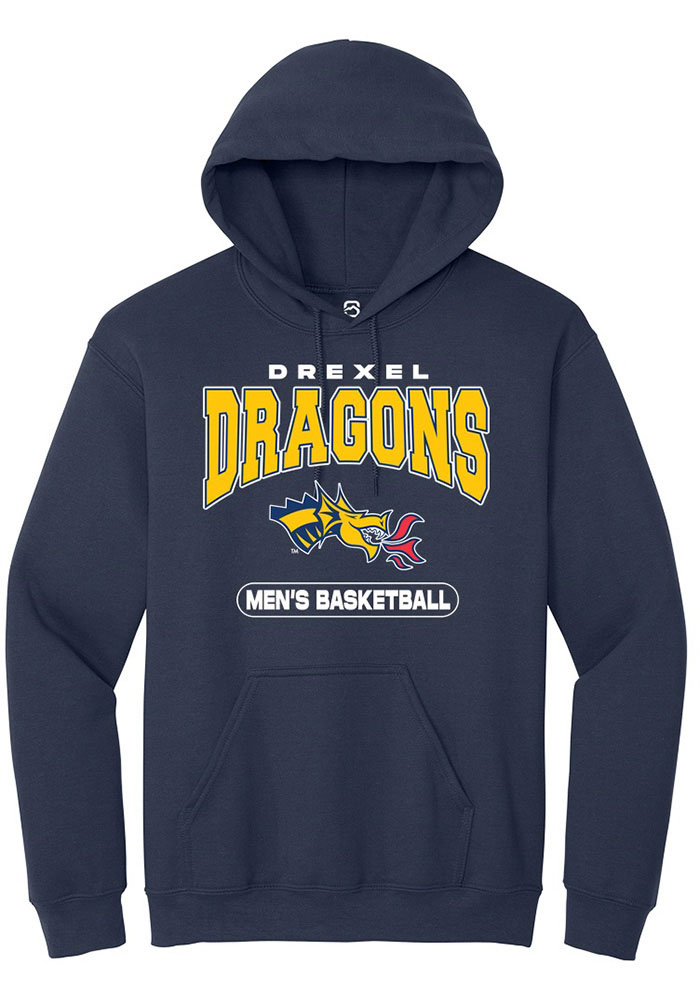 Drexel Dragons Mens Navy Blue Basketball Long Sleeve Hoodie