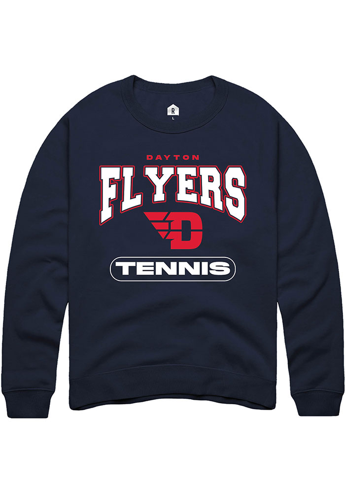 Dayton Flyers Mens Navy Blue Tennis Long Sleeve Crew Sweatshirt