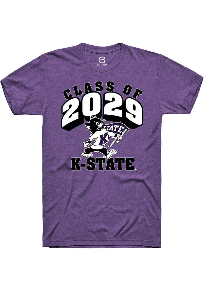 K-State Wildcats Purple Class of 2029 Short Sleeve T-Shirt