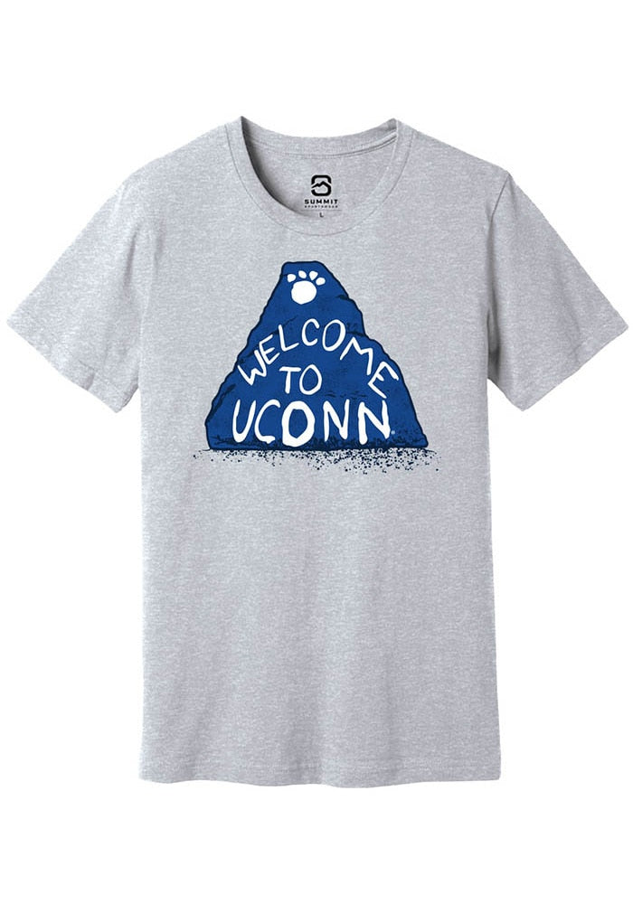 UConn Huskies Unisex Welcome to UConn Heather Grey Short Sleeve T-Shirt