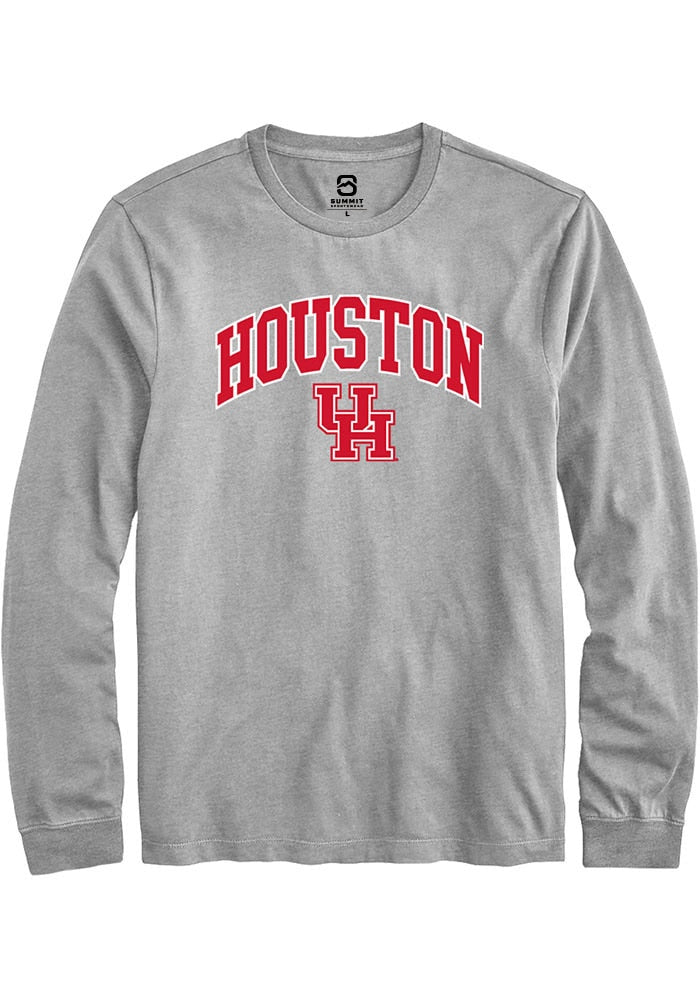 Houston Cougars Grey Arch Logo Long Sleeve T-Shirt