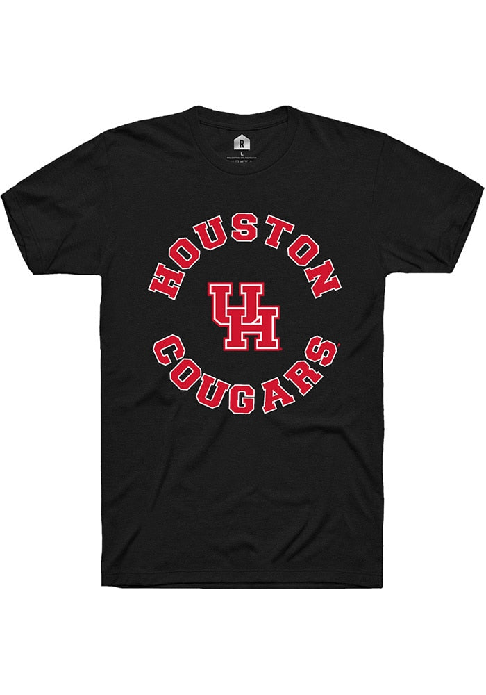 Houston Cougars Black Circle Short Sleeve Fashion T-Shirt
