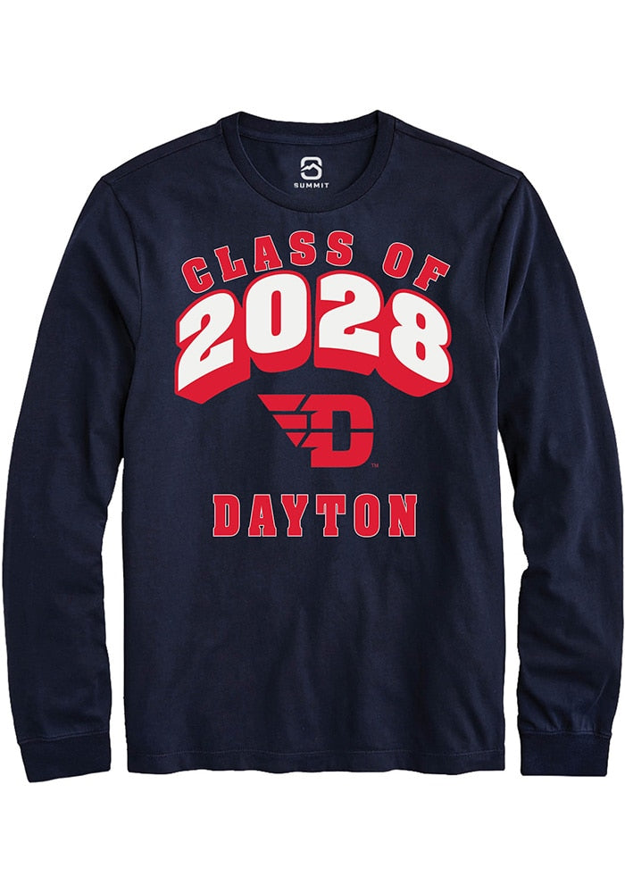 Dayton Flyers Navy Blue Class of 2028 Long Sleeve T-Shirt