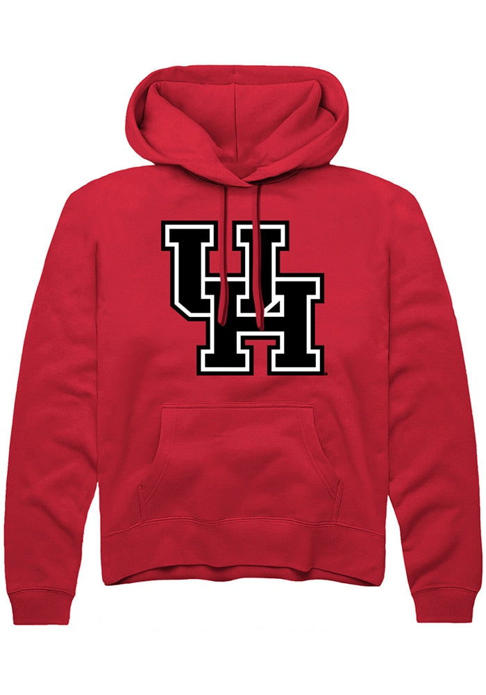 Houston Cougars Mens Red Primary Logo Long Sleeve Hoodie