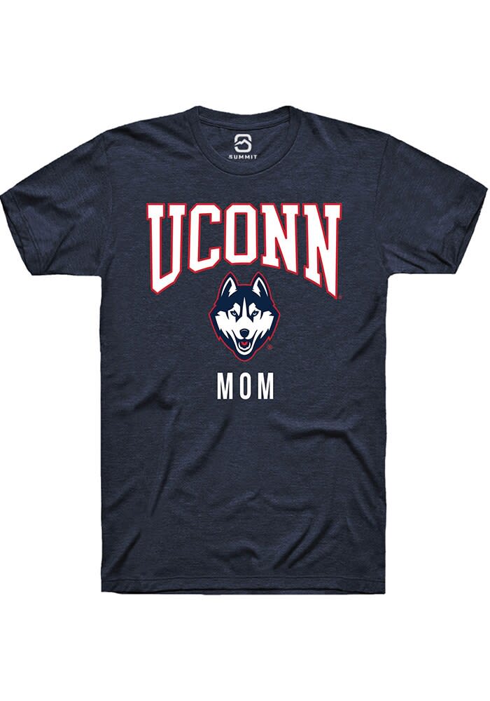 UConn Huskies Unisex Mom Heather Navy Short Sleeve T-Shirt