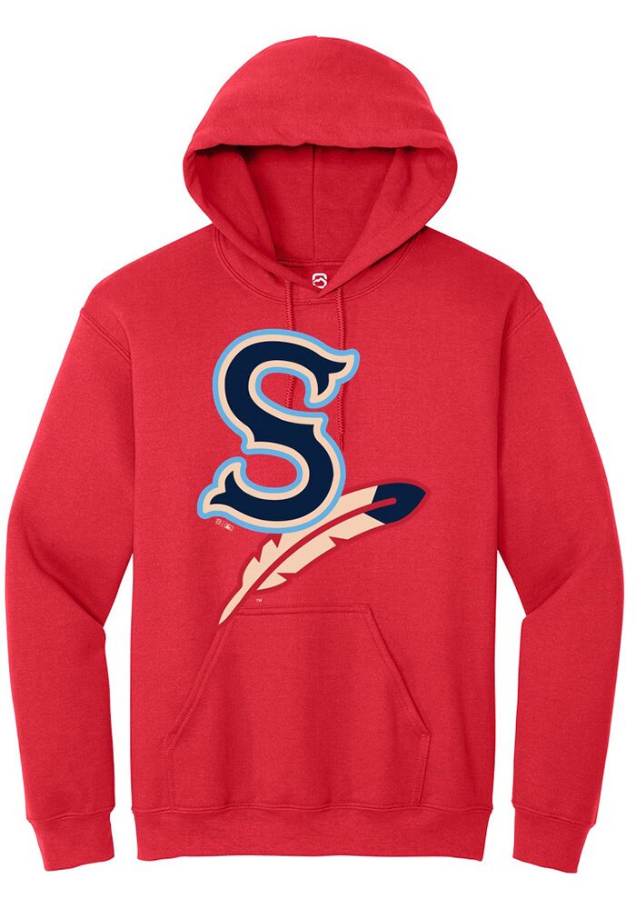 Spokane Indians Unisex Red Primary Logo Unisex Hoodie