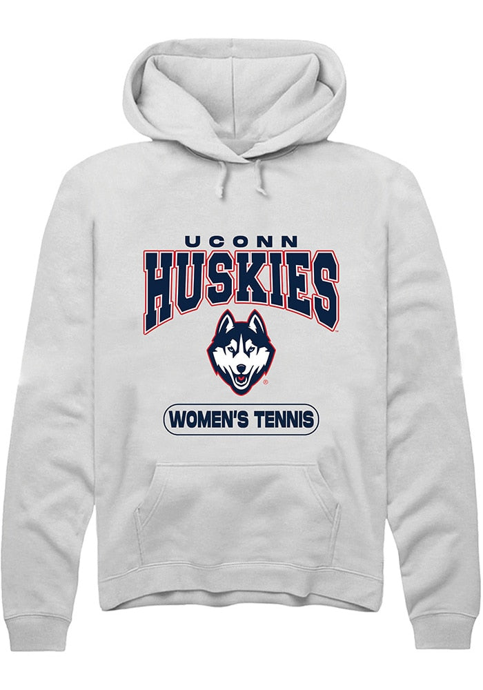 UConn Huskies Unisex Womens Tennis White Hoodie