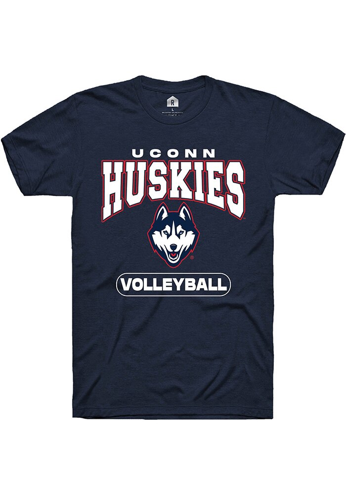 UConn Huskies Unisex Volleyball Navy Short Sleeve T-Shirt
