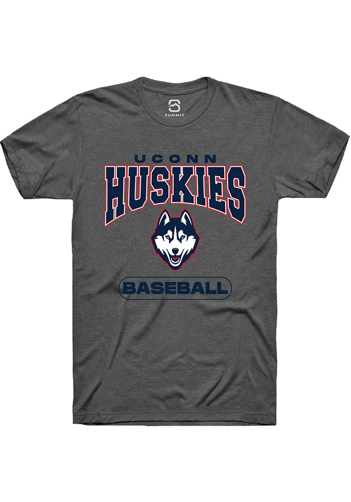 UConn Huskies Unisex Baseball Charcoal Short Sleeve T-Shirt