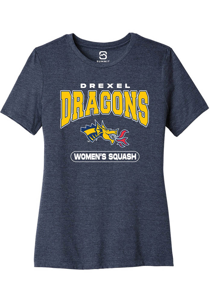 Drexel Dragons Womens Navy Blue Womens Squash Short Sleeve T-Shirt