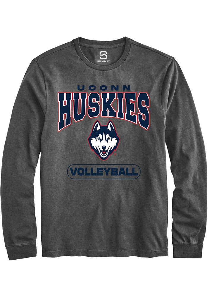 UConn Huskies Unisex Volleyball Charcoal Long Sleeve T-Shirt