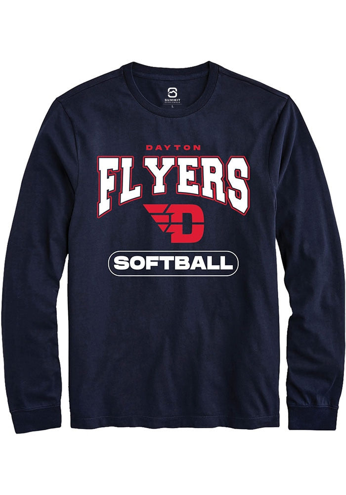 Dayton Flyers Navy Blue Softball Long Sleeve T-Shirt