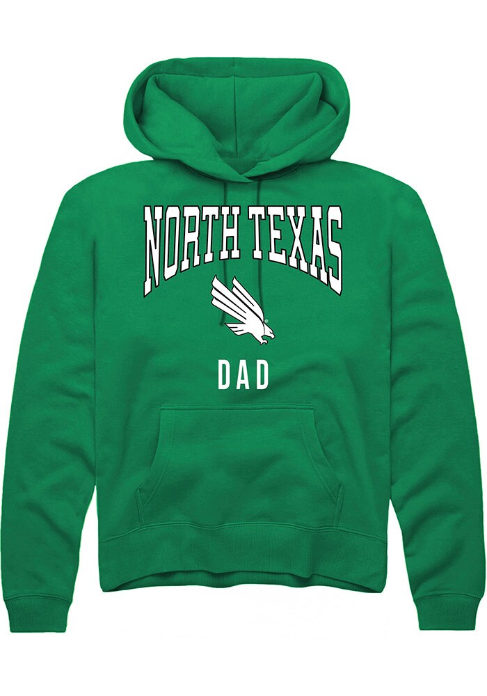 North Texas Mean Green Mens Kelly Green Dad Long Sleeve Hoodie