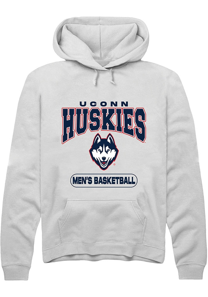UConn Huskies Unisex Mens Basketball White Hoodie