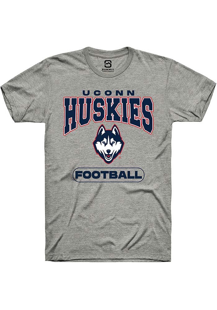 UConn Huskies Unisex Football Heather Grey Short Sleeve T-Shirt