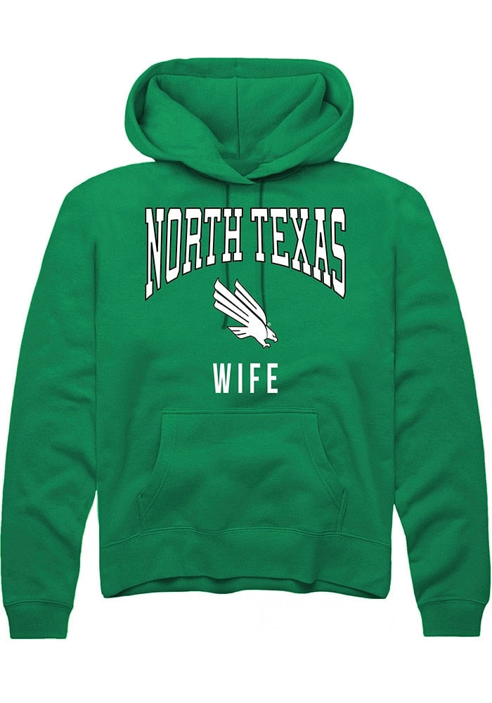 North Texas Mean Green Mens Kelly Green Wife Long Sleeve Hoodie