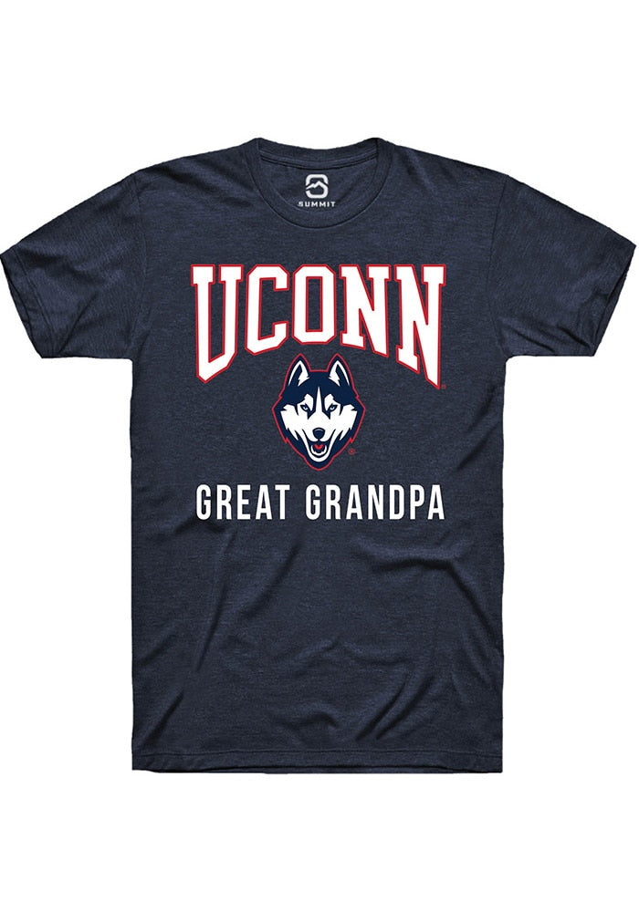 UConn Huskies Unisex Great Grandpa Heather Navy Short Sleeve T-Shirt