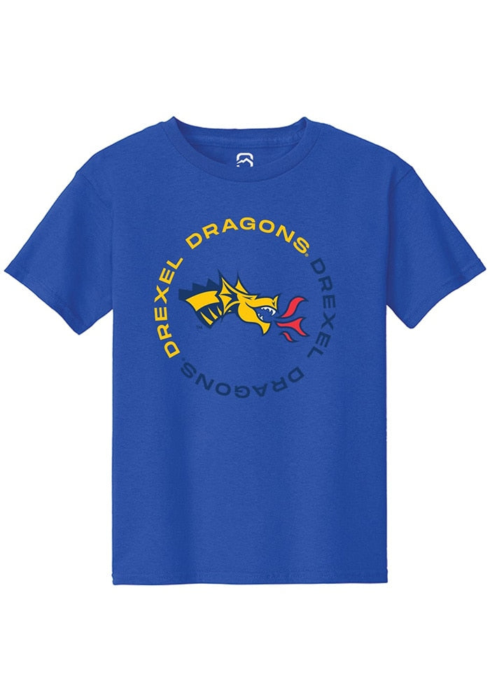 Drexel Dragons Youth Blue Circle Short Sleeve T-Shirt