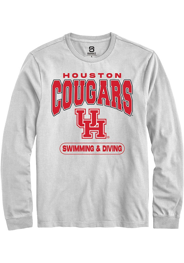 Houston Cougars White Swimming & Diving Long Sleeve T-Shirt
