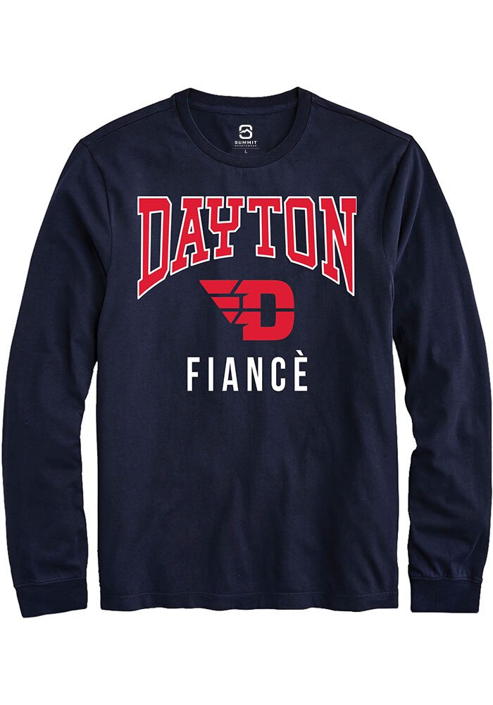 Dayton Flyers Navy Blue Fiancé Long Sleeve T-Shirt