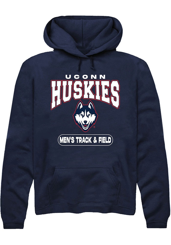 UConn Huskies Unisex Mens Track & Field Navy Hoodie
