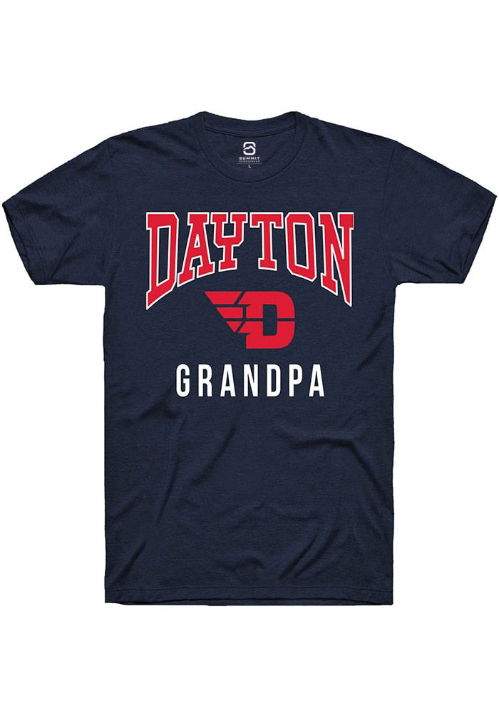 Dayton Flyers Navy Blue Grandpa Short Sleeve T-Shirt