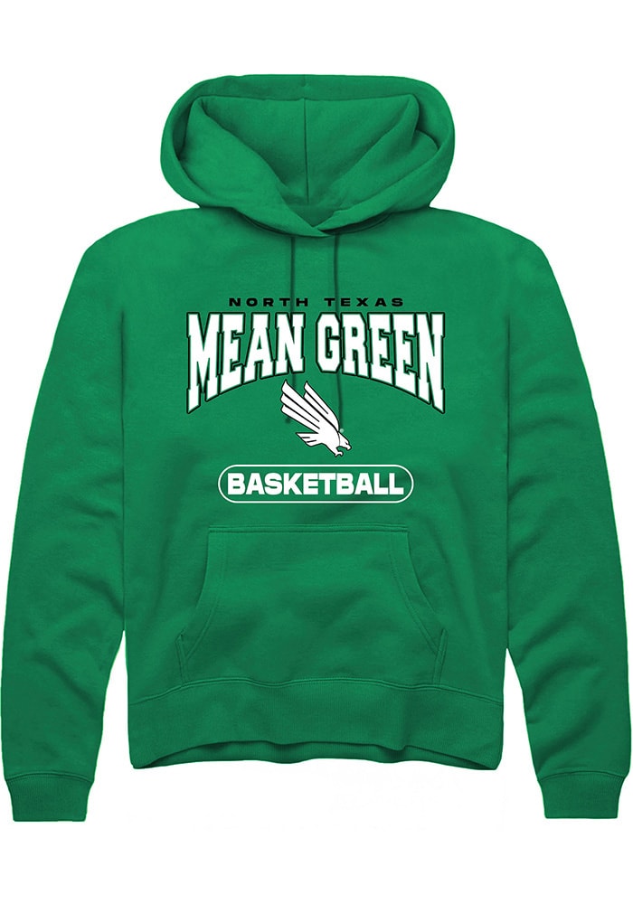 North Texas Mean Green Mens Kelly Green Basketball Long Sleeve Hoodie