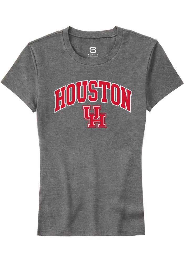 Houston Cougars Womens Graphite Arch Logo Short Sleeve T-Shirt
