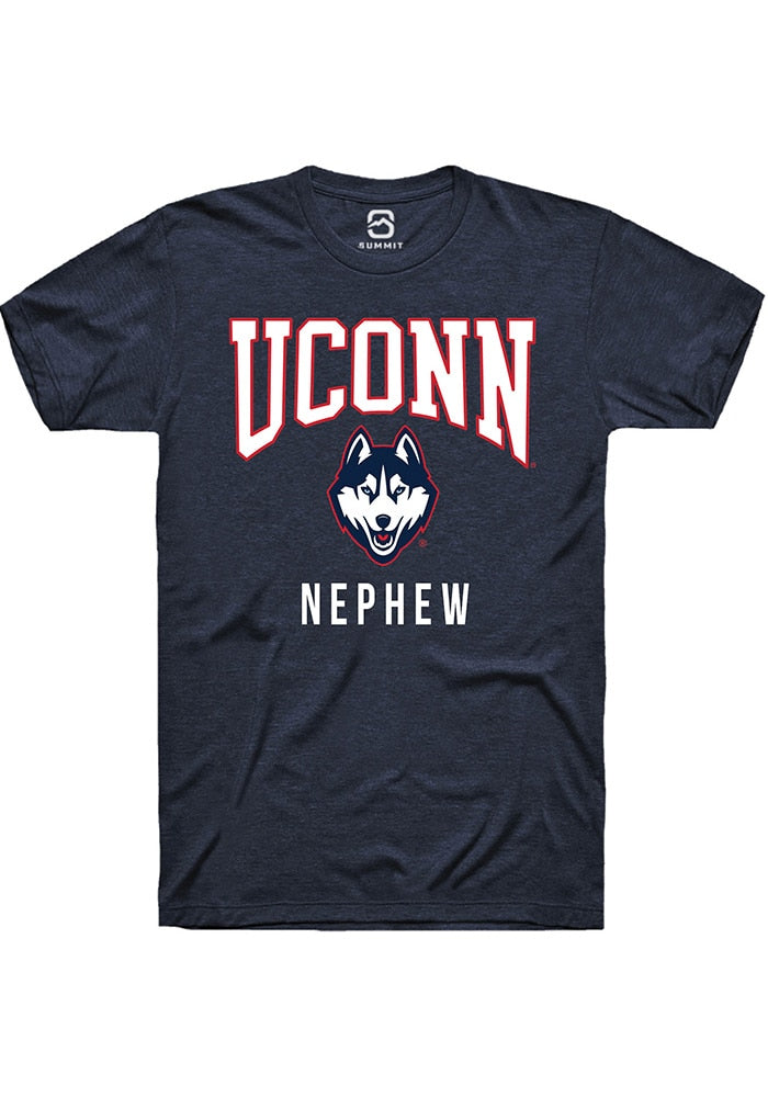 UConn Huskies Unisex Nephew Heather Navy Short Sleeve T-Shirt