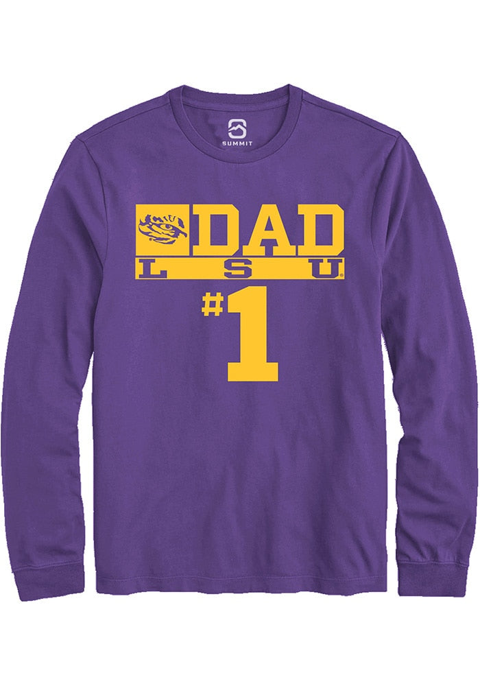 LSU Tigers Purple No 1 Dad Long Sleeve T-Shirt