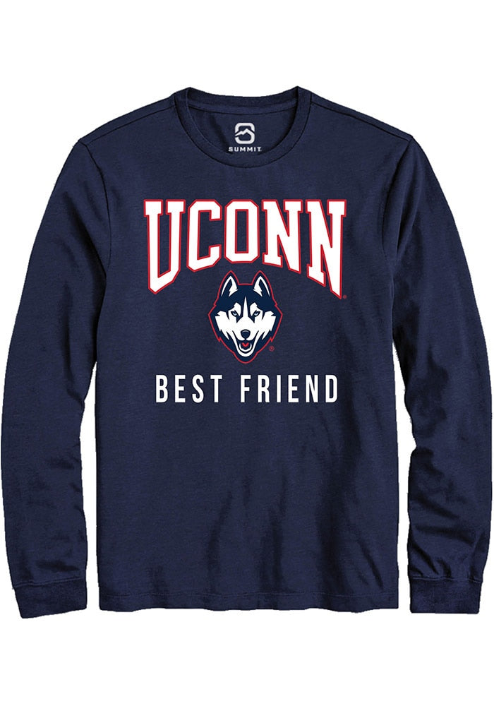 UConn Huskies Unisex Best Friend Navy Long Sleeve T-Shirt