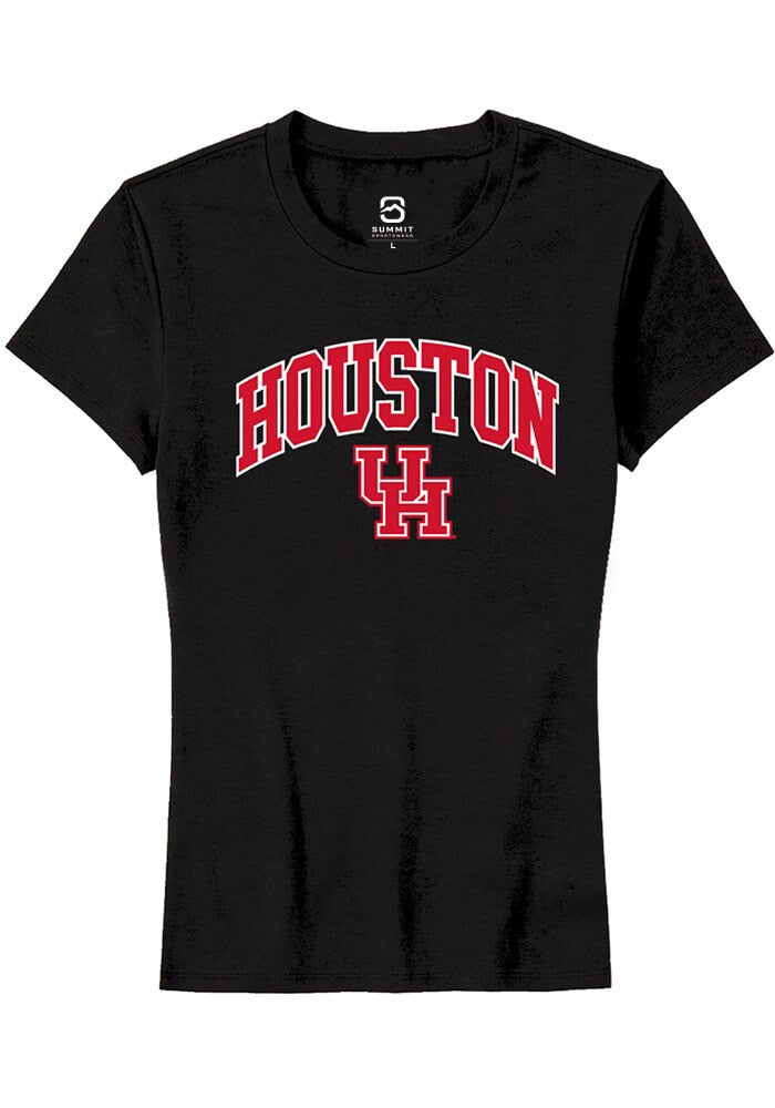 Houston Cougars Womens Black Arch Logo Short Sleeve T-Shirt