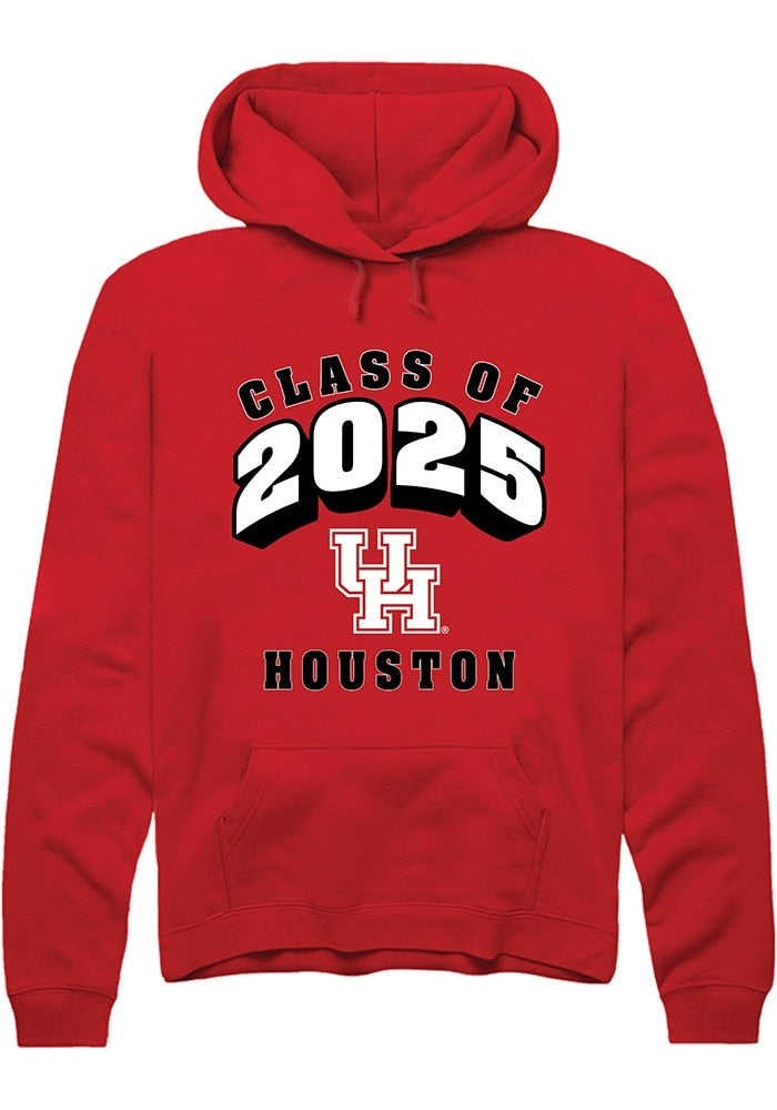Houston Cougars Mens Red Class of 2025 Long Sleeve Hoodie