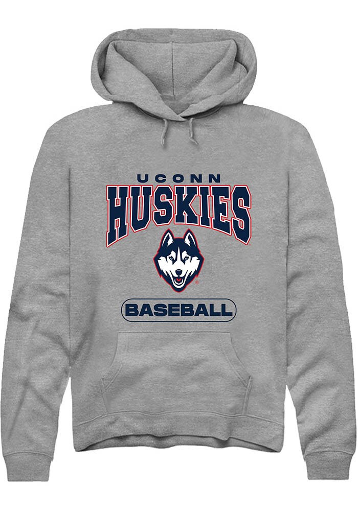 UConn Huskies Unisex Baseball Heather Graphite Hoodie