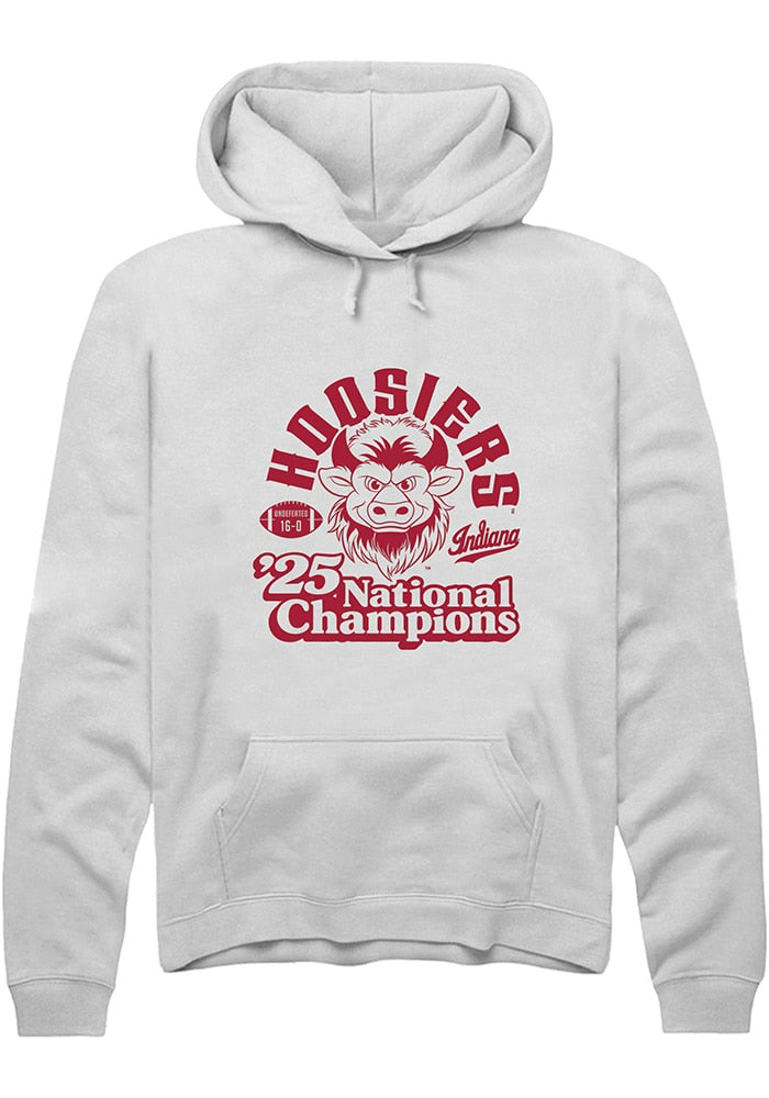 Indiana Hoosiers Unisex White Vintage 2025 National Champions Hoodie
