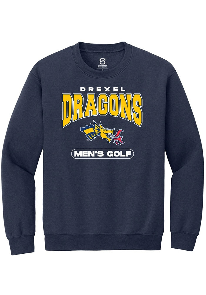 Drexel Dragons Mens Navy Blue Golf Long Sleeve Crew Sweatshirt