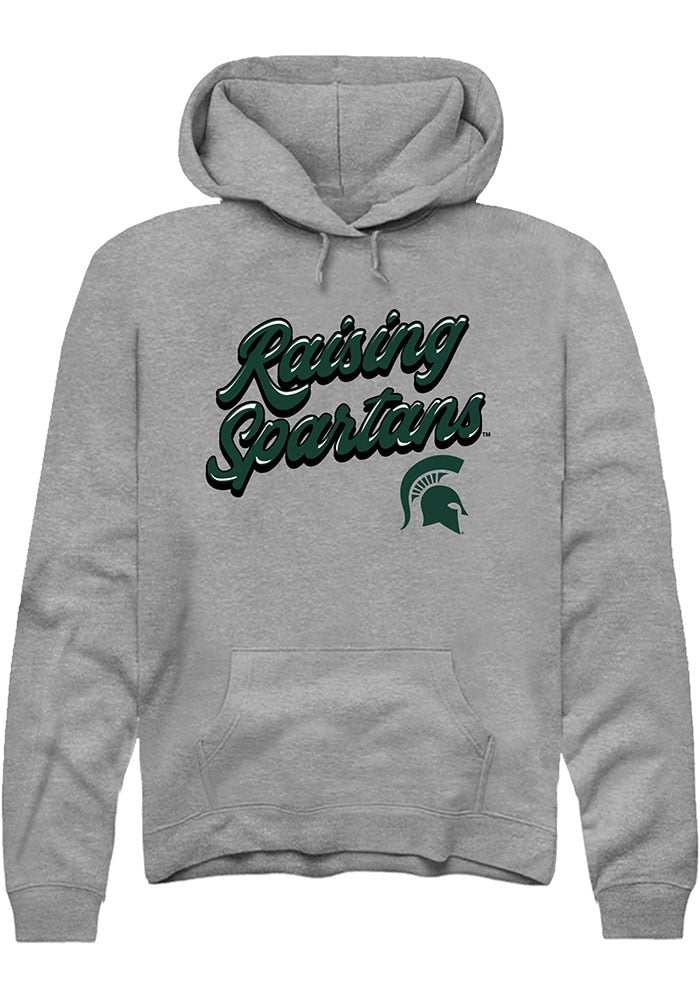 Michigan State Spartans Mens Graphite RAISING MASCOTS Long Sleeve Hoodie