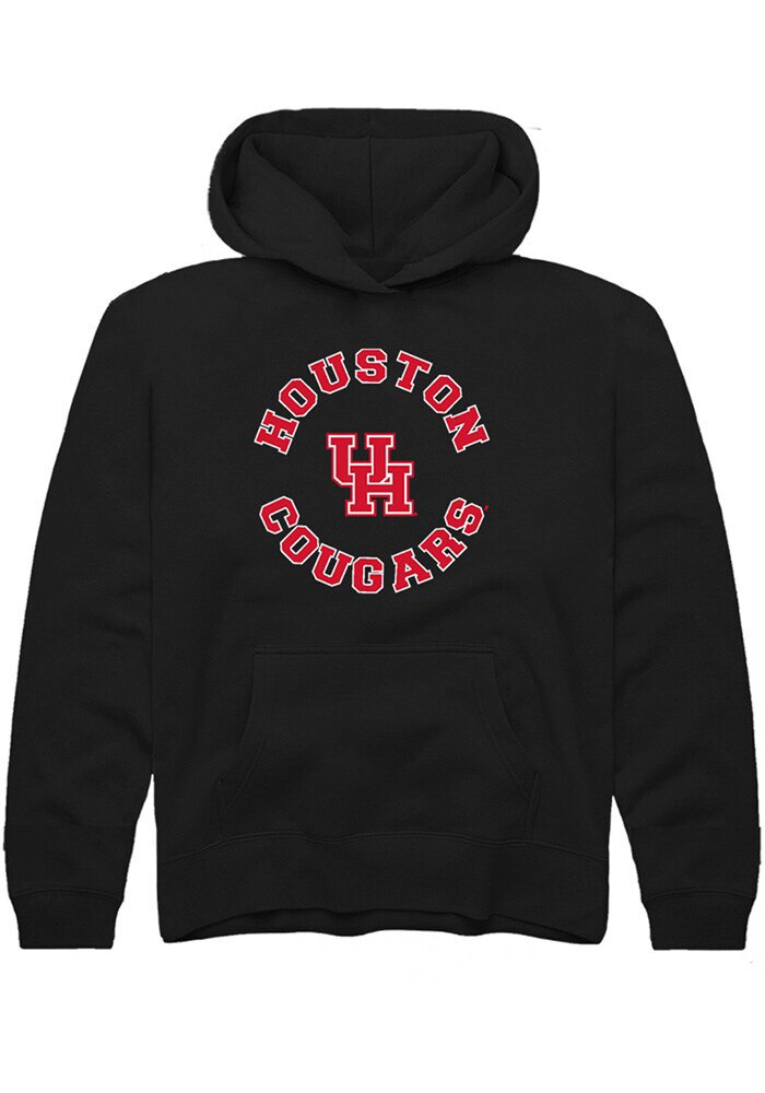 Houston Cougars Youth Black Circle Long Sleeve Hoodie