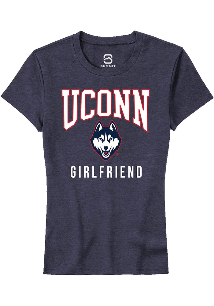 UConn Huskies Womens Girlfriend Heather Navy Short Sleeve T-Shirt
