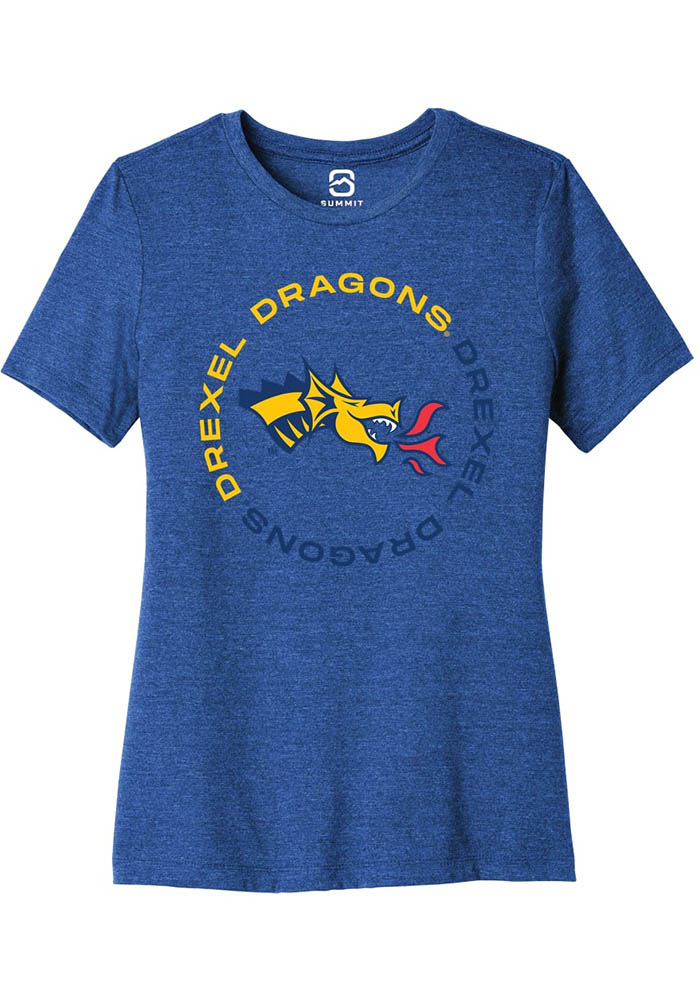 Drexel Dragons Womens Blue Circle Short Sleeve T-Shirt