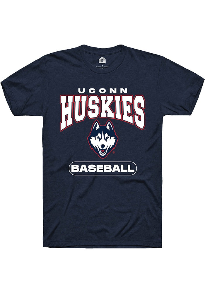 UConn Huskies Unisex Baseball Navy Short Sleeve T-Shirt