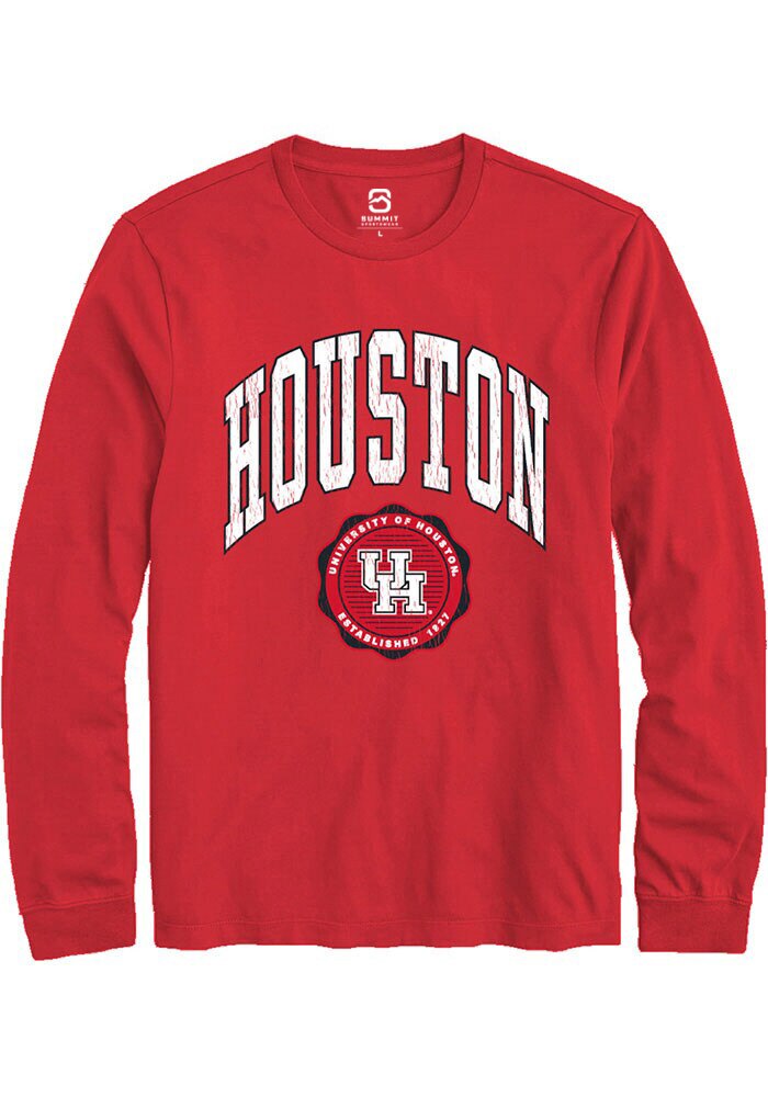 Houston Cougars Red Arch Seal Long Sleeve T-Shirt