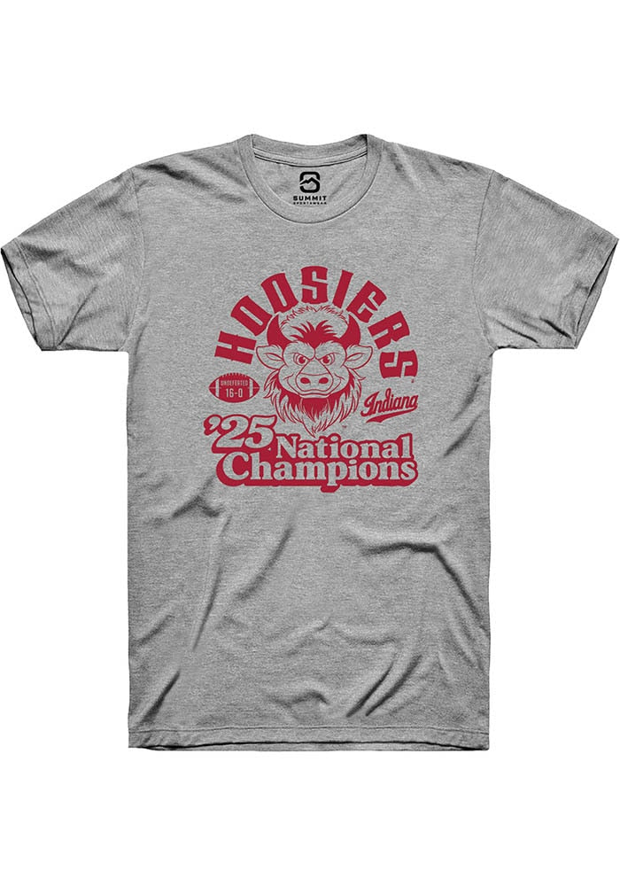 Indiana Hoosiers Unisex Sport Grey Vintage 2025 National Champions Short Sleeve T-Shirt
