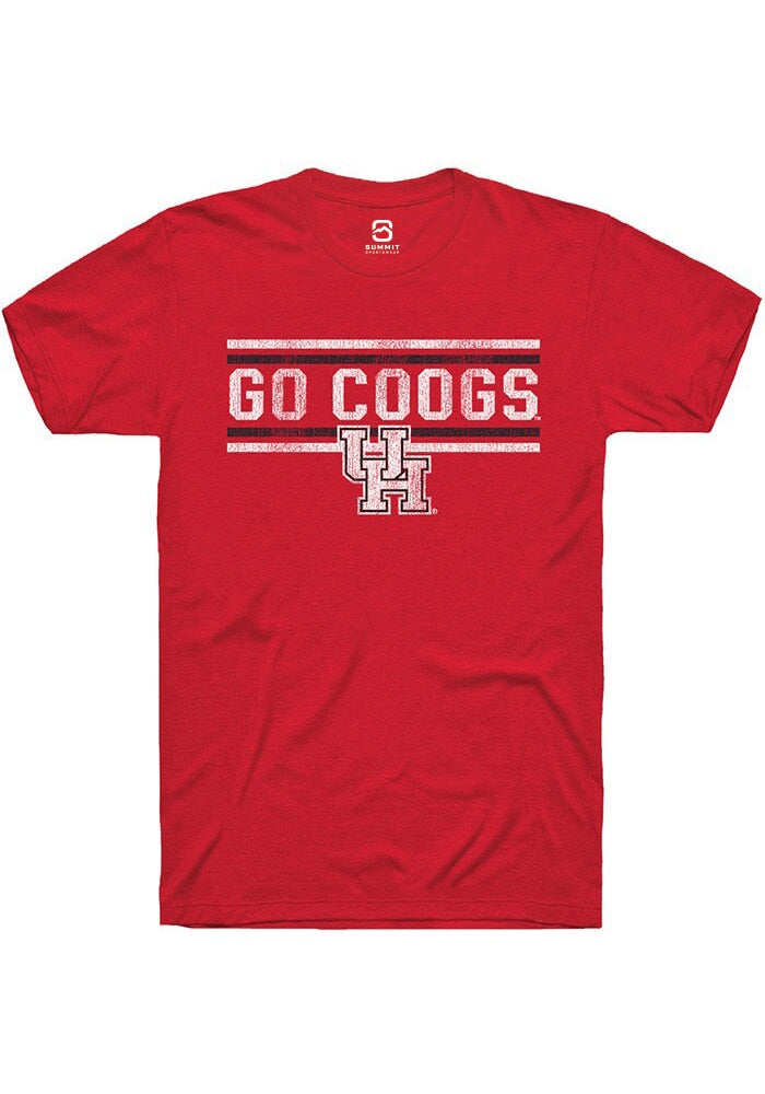 Houston Cougars Red Bars Short Sleeve Fashion T-Shirt